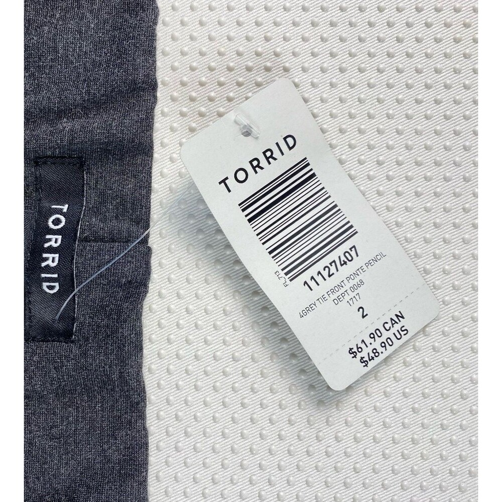 Torrid Skirt Charcoal Gray Tie Front Ponte Pencil Wrap Plus Size 2 / 2X NWT - Picture 5 of 8